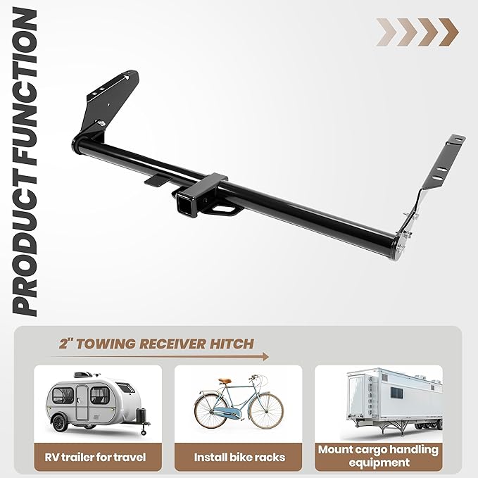 KUAFU Rear Class 3 2” Trailer Hitch Compatible with 2004-2020 Toyota Sienna All Styles Replacement for 75237 Towing Receiver Steel Black