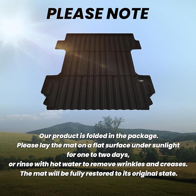 LASFIT Truck Bed Mat 2020-2026 for Chevrolet Silverado/GMC Sierra 2500HD 3500HD (Only Fit 6.8FT, Not Fit 5.8FT/6.6FT) All Weather TPE Custom Fit Car Bed Mat, Black (Not for 5th Wheel Package)