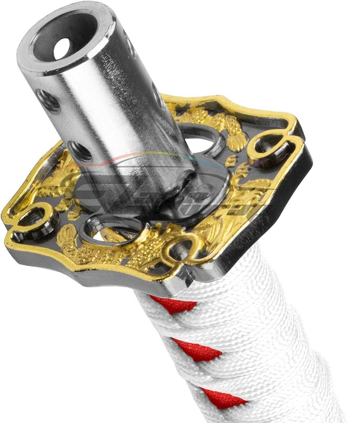 EZAUTOWRAP 15cm White Red Shift Knob Samurai Sword Alloy Katana with Adapter Universal
