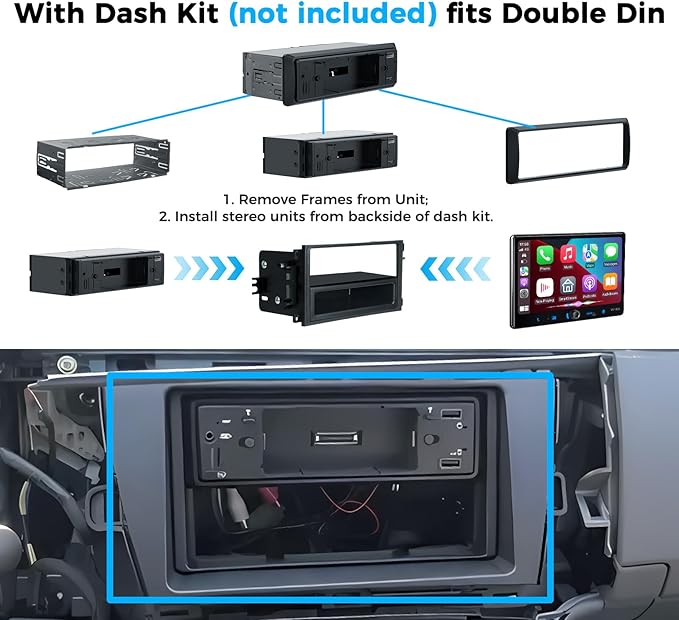 PLZ Single Din Car Stereo Wireless Apple Carplay Android Auto Radio, 10.1" Car Play Touch Screen, Bluetooth 5.3 Car Audio Receiver, 4.2 Channel 240W, Subwoofers, Backup Camera, Navigation, FM/AM, SWC