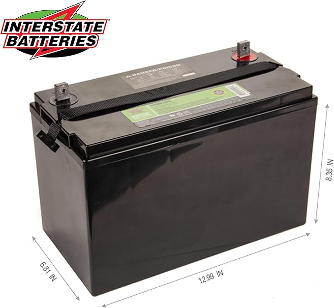 Interstate Batteries 12V 100Ah 110Ah (L Terminal) Deep Cycle Mobility Battery Group 29 VRLA SLA AGM, Rechargeable Replacement for Campers, RVs, Trailers, Wheelchairs (DCM0100L)…