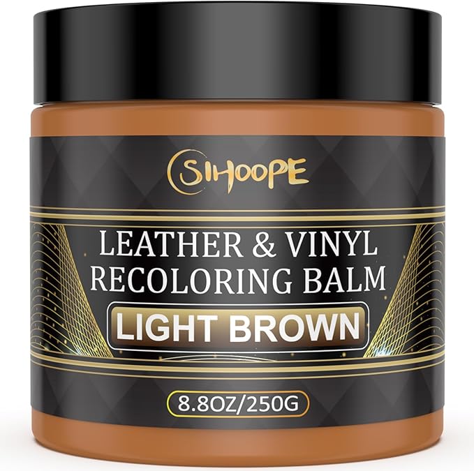 2025 New Advanced Leather Recoloring Balm,Light Brown Leather Repair Kit for Furniture,Leather Dye Filler,Leather Color Restorer for Couches,Leather Scratch Remover for Car Interior