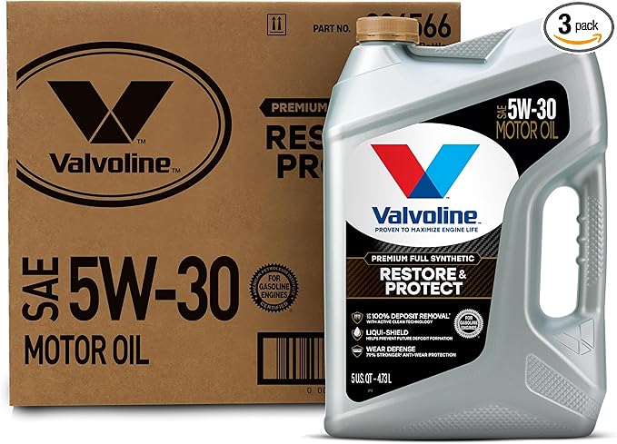 Valvoline Restore & Protect Full Synthetic 5W-30 Motor Oil 5 QT, Case of 3
