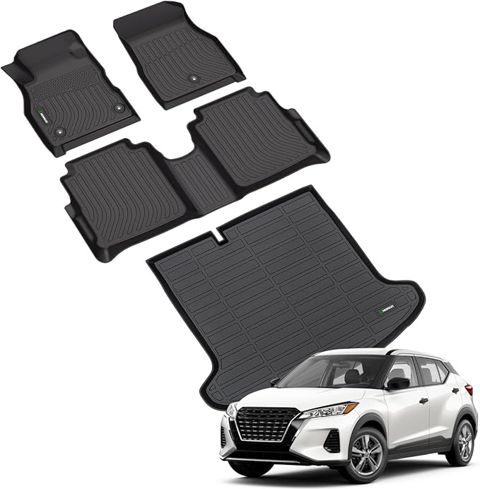 ANBINGO®-Floor Mats & Cargo Liner for 2018-2024 Nissan Kicks/Kicks Play 2025,Car Mats for Nissan Kicks All Weather Floor Liners Protection TPE Anti-Slip Full Set Custom 2024 Kicks Mats Accessories