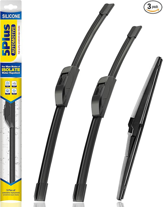 5 PLUS® Silicone Windshield Wipers Replacement for 2019-2024 Toyota RAV4/ 2006-2015 Mazda 5 Wiper Blades(Set of 3), Windshield Wiper Blades For My Car-26"/16"/12"