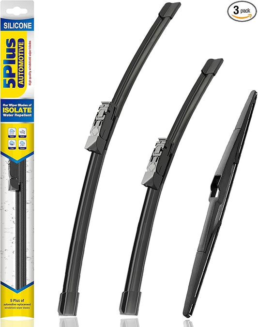 5 PLUS® Silicone Windshield Wipers Replacement for 2020-2022 Toyota C-HR Wiper Blades(Set of 3),Automotive Replacement Windshield Wiper Blades For My Car-24"/16"/14"