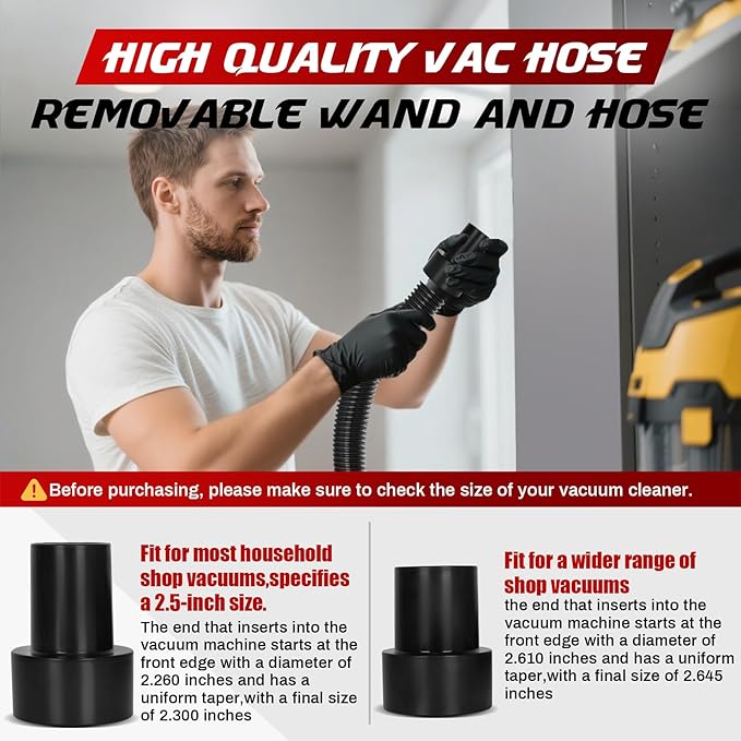 Shop Vac Extractor Kit – Powerful Carpet & Upholstery Cleaning Hose Kit for Home & Auto, Includes Wand, Hose & Adapter for Deep Cleaning