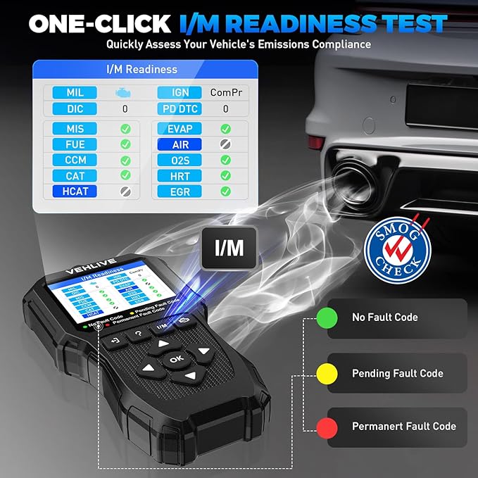 OBD2 Scanner Diagnostic Tool, Check Engine Light Car Code Reader with Reset, Battery Tester, Live Data, Freeze Frame, I/M Readiness, Car Scanner Diagnostic Tool for All OBDII Car After 1996