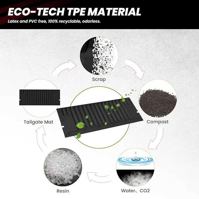 LASFIT Tailgate Mat for Toyota Tacoma 2024-2026 (Not Fit Drop-in Liners), All Weather Truck Tailgate Liner for Tacoma TPE Tailgate Protector Liner Tacoma 2024 2025 2026 Accessories, Black