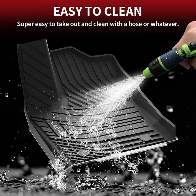 LASFIT Floor Mats for Toyota Tundra 2022-2025 2026 CrewMax Cab, All Weather Custom Fit TPE Floor Liners for Tundra SR/SR5/TRD PRO/Limited/Platinum/Castone Front&Rear 2 Row Car Mats, Black