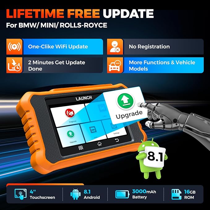 LAUNCH Creader Elite V2.0 for BMW OBD2 Scanner, Full System Diagnostic Bi-Directional Scan Tool, ECU Code, All Services, Active Tests, Battery Registration Tool for BMW Mini RR, Lifetime Free Update