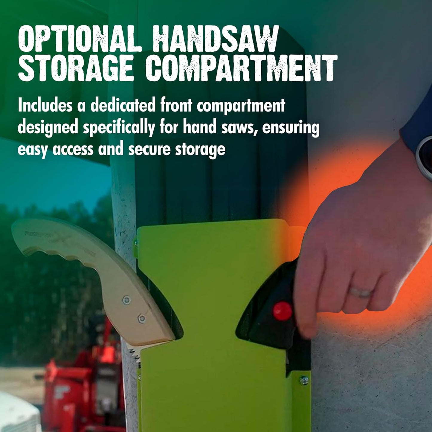 FORESTER Adjustable Bucket Chainsaw Scabbard with Handsaw Holder | Chainsaw Holder for Bucket Truck Accessories