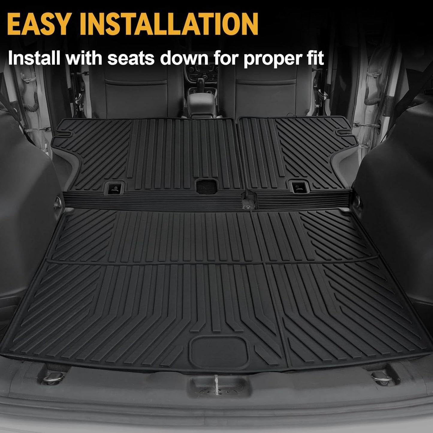 Floor Mats Set for 2017-2025 Jeep Compass Accessories(New Body Style 2nd Generation), Full Coverage All Weather Floor Mats with Cargo Mat TPE Includes Backrest Protectors & Door Sill Guards