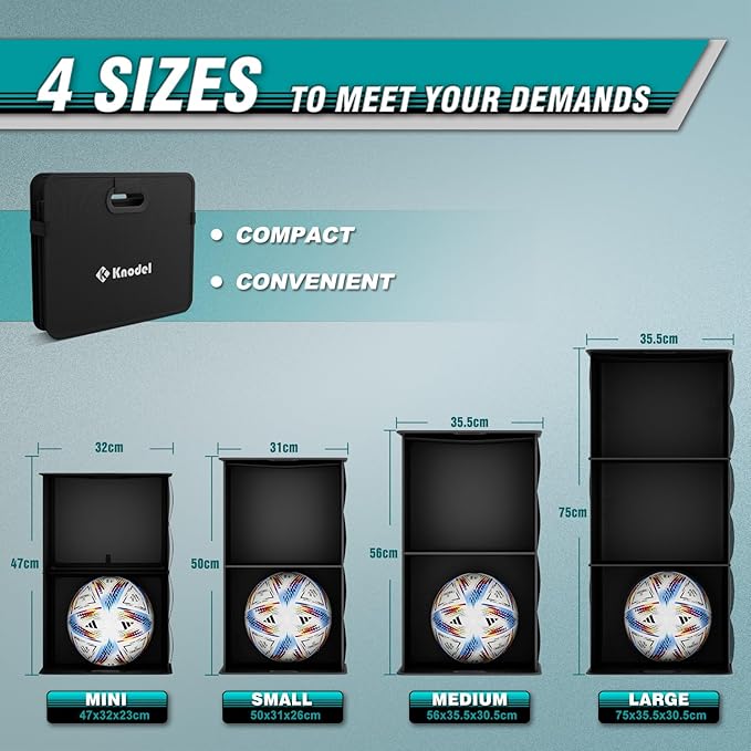 K KNODEL Car Trunk Organizer, Foldable Organizer for Car, Automotive Consoles & Organizers, Storage with Reinforced Handles (Small, Black)