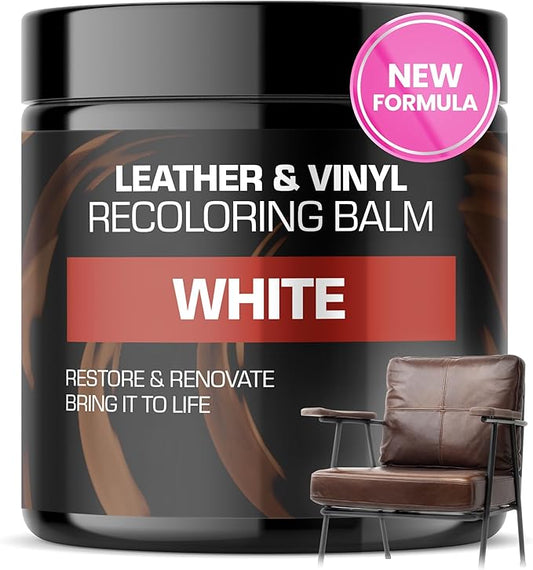FORTIVO Leather Recoloring Balm, Leather Repair Kit for Furniture, White Leather Dye, Leather Repair Kit, White Leather Balm, Leather Repair Kit for Couches, Balm Leather - White