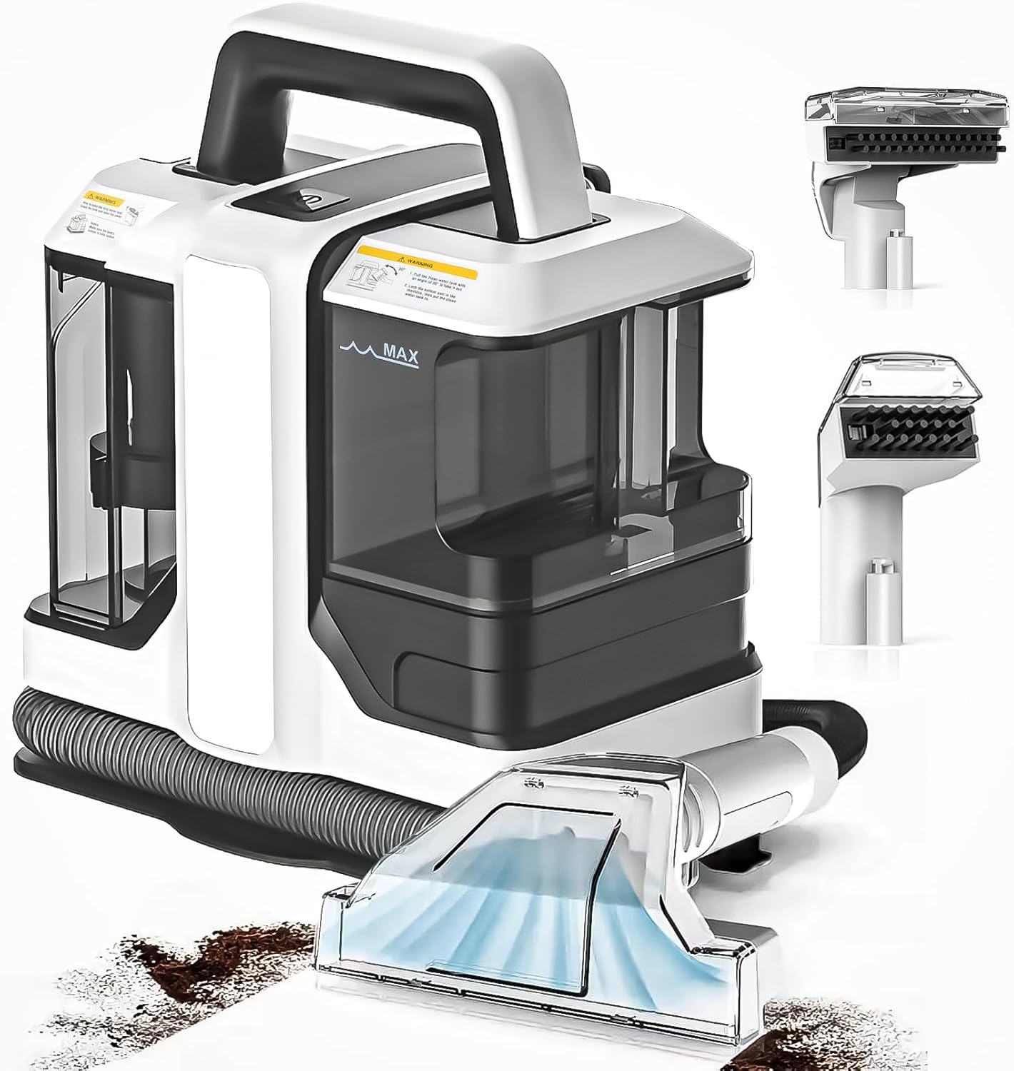 Portable Carpet Cleaner Machine with Dual Size Brushhead, Multi-Purpose and Upholstery Cleaner, Handheld and Small Deep Carpet Cleaning Machine, Spot Cleaner for Couch, Rugs, Car Seats and Pet Stains