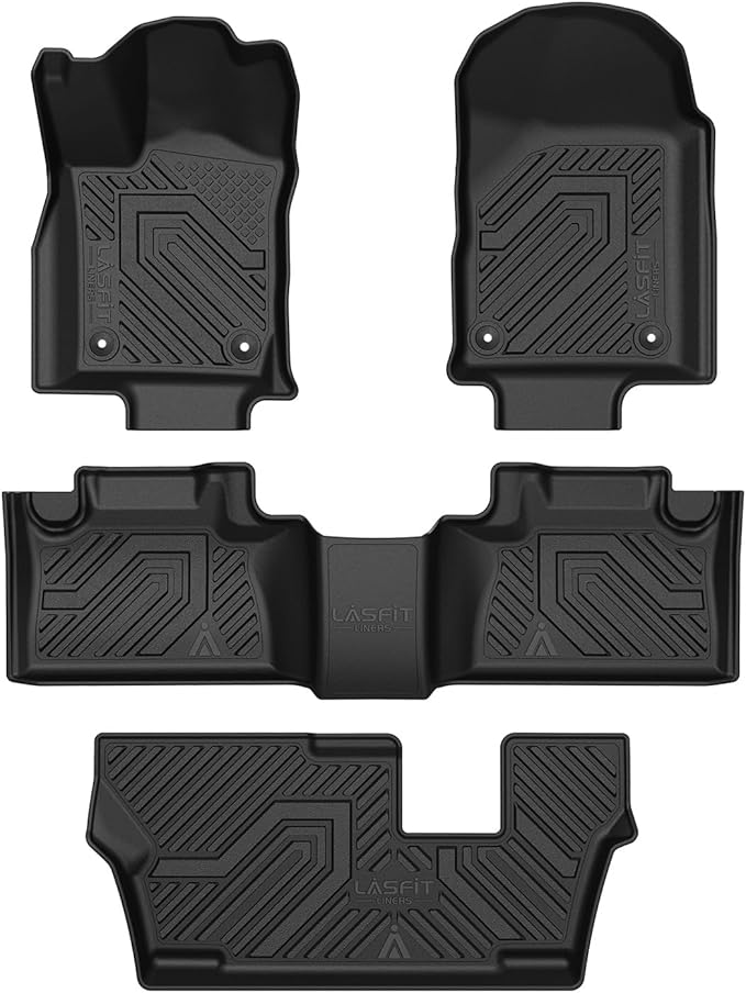 LASFIT Floor Mats for Dodge Durango 2016-2026, Fit 2nd Row Bench Seating(7seats), Not for 2nd Row Bucket Seating 6seats/5 Seats, All Weather TPE Custom Fit Car Mats Floor Liners, Black