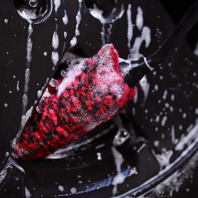 Ethos Wheel Brush for Car Detailing – Plush Rim Cleaner Brush, Car Cleaning Brush Kit, Soft Wheel Cleaner Brush, Rim Brushes for Cleaning Wheels, Clean Car Rim Wheels Safely