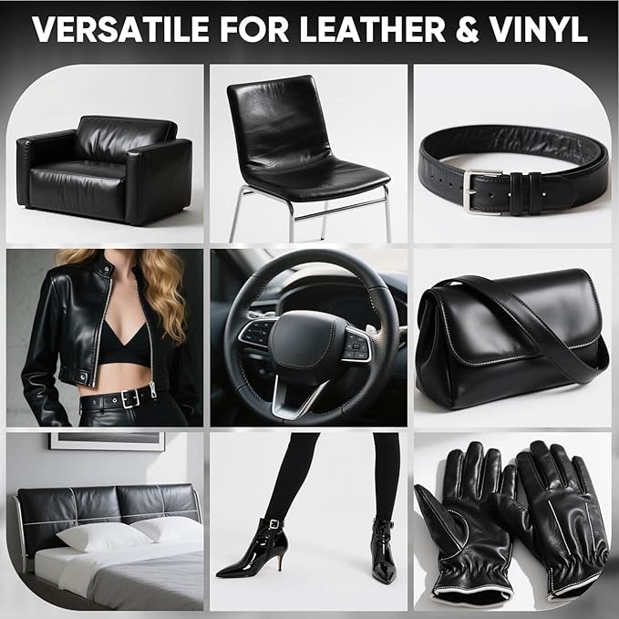 Leather Recoloring Balm - Scratch Repair & Color Restore Kit for Faded Leather, Leather Couch & Car Seats - 10OZ Leather Restorer Balm for Furniture, Auto Interior, Vinyl, Accessories (Black)