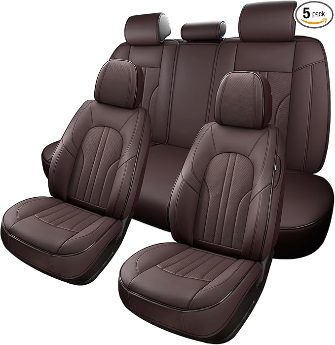 Car Seat Covers,Car Seat Protector Waterproof,Seat Covers Full Set, Car Seat Protectors,Automotive Seat Covers Fit for Most Cars Brown