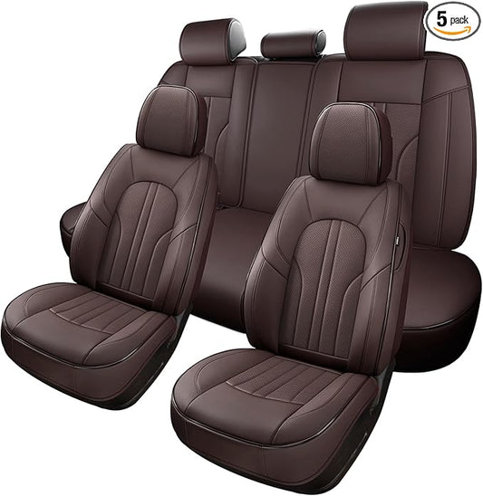Car Seat Covers,Car Seat Protector Waterproof,Seat Covers Full Set, Car Seat Protectors,Automotive Seat Covers Fit for Most Cars Brown