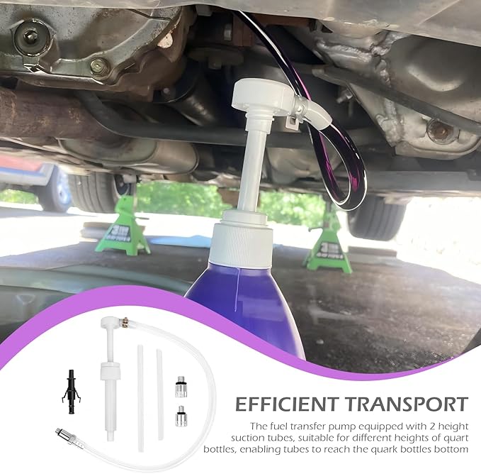 Transmission Fluid Pump Kit, Fluid Transfer Pumps, Auto Brake Fluids Change Oil Push-Pump Kits, Car Lower Unit Gear Oil Pumps, with 3/8 inch Swivel, 8mm 10mm Adapters, 8cc Per Pumps Stroke