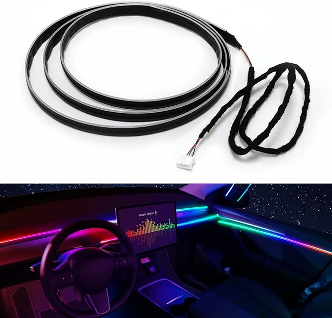 Dreamcolor Acrylic Interior Car LED Strip Light 29.5-inch, which fit for dreamcolor main controller connects and sub-controller kit (not including), Not applicable dreamcolor 5 in 1(single controller)