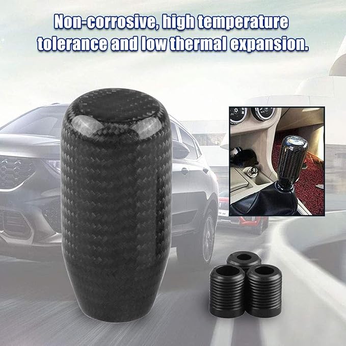 RYANSTAR Universal Gear Shift Style Knob,Car Modified Carbon Fiber Stand Head Manual Transmission Shift Lever Knob Head Wave Stick Shift Knob