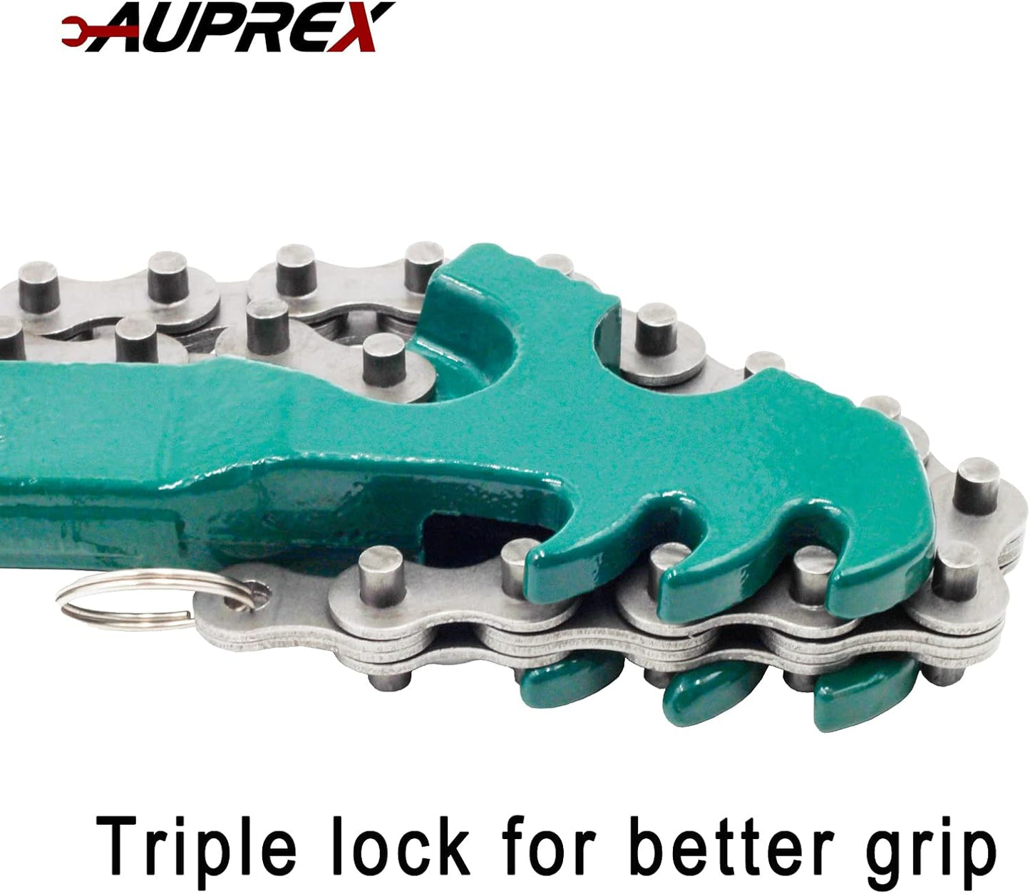 16 Inch Sturdy Adjustable Heavy Duty Ratcheting Chain Oil Filter Wrench Reversible Chain Style Pipe Fitter Wrench With Multi-Purpose Compatible With Max 8 Inch Diameter