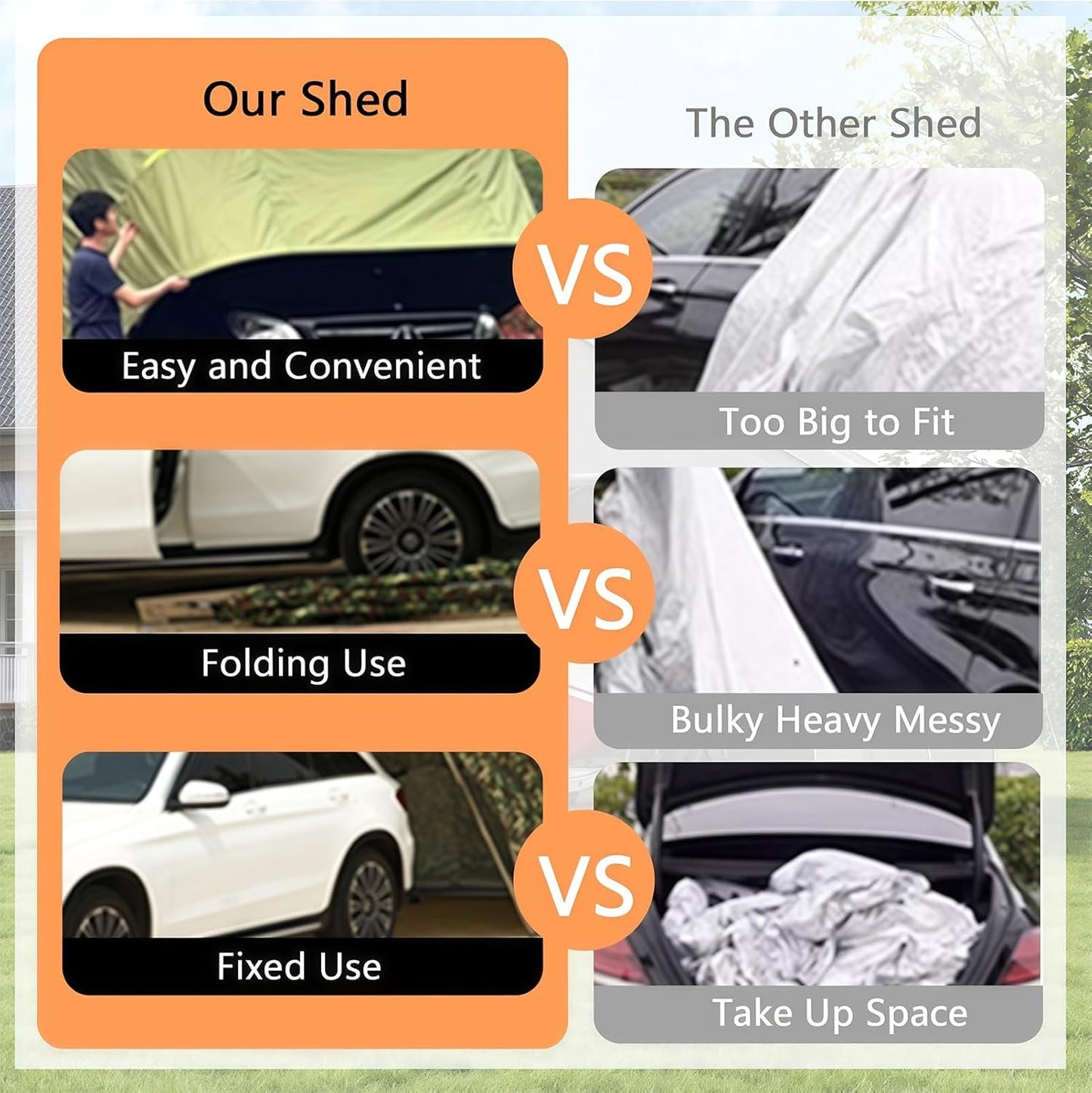 Car Port Portable Storage Shed Carport Canopy Carports Metal Carport Round Style Outdoor Storage Shed Lockable for Automotive Use Anti-Snow Waterproof(Gray)