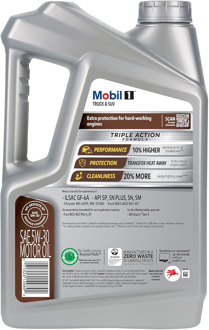 Mobil 1 Truck & SUV Full Synthetic Motor Oil 5W-30, 5 Quart