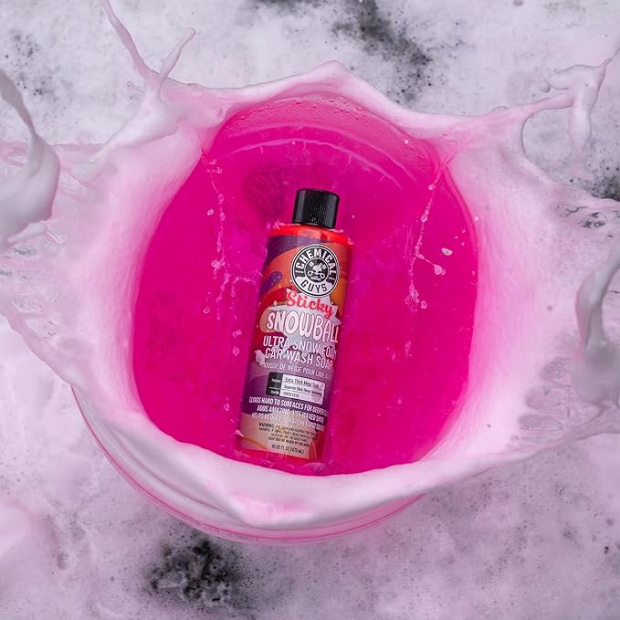 Chemical Guys CWS21516 Sticky Snowball Ultra Snow Foam Car Wash Soap (Works with Foam Cannons, Foam Guns or Bucket Washes) Safe for Cars, Trucks, Motorcycles, RVs & More 16 fl oz, Cherry Scent