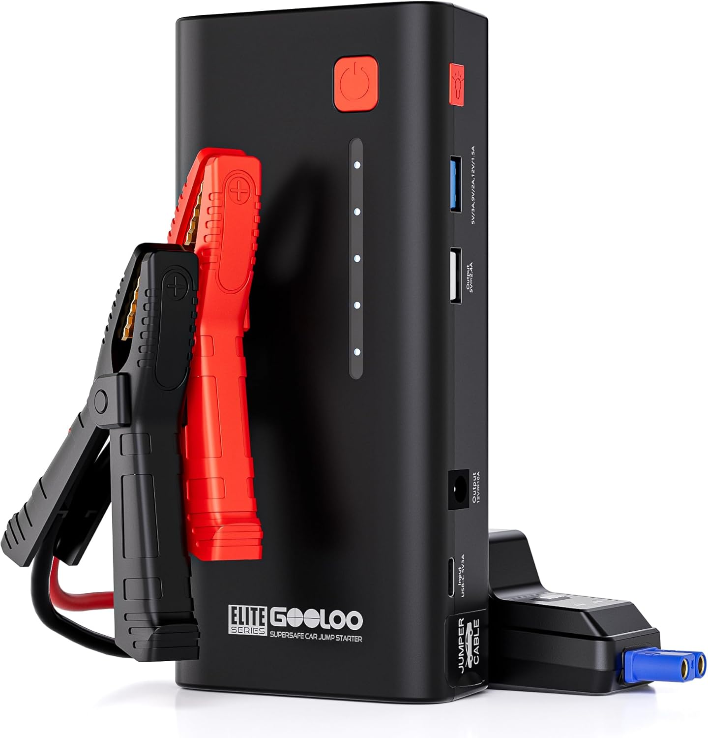 GOOLOO Jump Starter 3000A Peak Car Jumper Starter 12V SuperSafe Lithium Jump Box, Battery Booster Pack, Portable Car Battery Charger, and Jumper Cables for Up to 8.5L Gas or 6.0L Diesel Engine