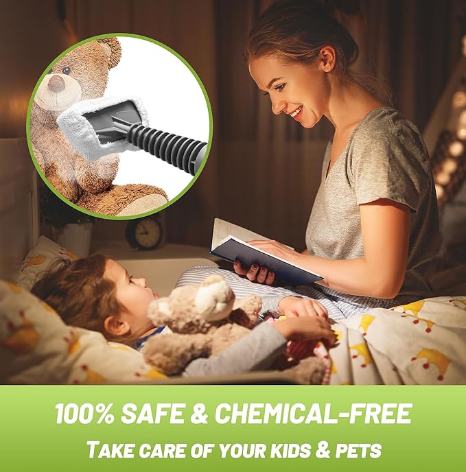 Handheld Steam Cleaner, Pressurized Multi-Surface Steam Shot with 13 Accessories, Safety Lock, Steamer for Cleaning Floor, Upholstery, Grout, Windows, Couch and Car, White