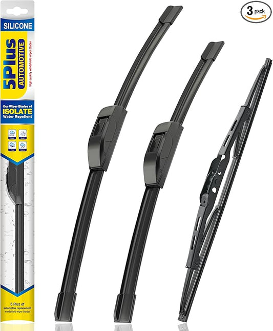 5 PLUS® Silicone Windshield Wipers Replacement for 2012-2016 HONDA CR-V CRV Wiper Blades(Set of 3),Automotive Replacement Windshield Wiper Blades For My Car-26"/16"/13"