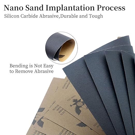 100PCS Wet Dry Sandpaper,80 to 5000 Assorted Grit Sand Paper Sheets for Wood Furniture Finishing,Metal Sanding and Automotive Polishing