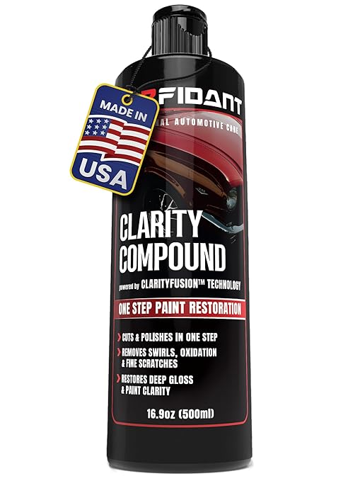 Clarity Compound - Polishing & Cutting Compound for Cars with ClarityFusion Technology - One Step Scratch Remover for Clear Coat & Paint Restoration - Removes Scratches, Swirls & Oxidation - 16 oz