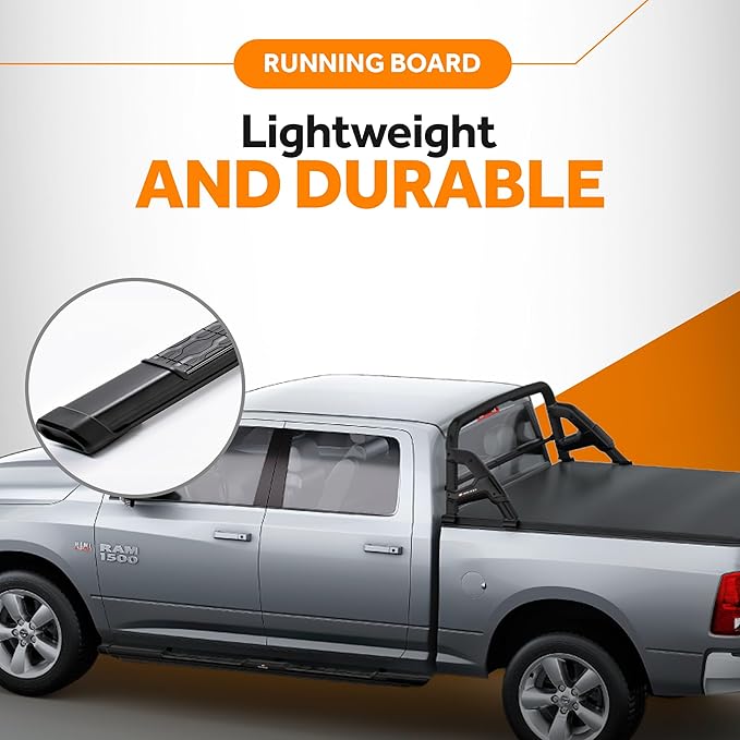 KEKO - Running Boards Compatible with RAM 1500 Classic & RAM 2500 - Crew Cab 2019-2025 - Truck Side Steps - Anti-Slip Stepping Plates, Easy Install, Truck Accessories - Aluminum & Alloy Steel