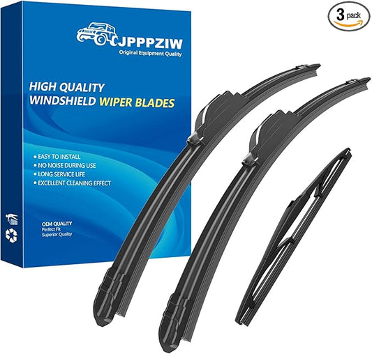CJPPPZIW® Windshield Wipers-22"+20"+12" Replacement for 2003 2004 2005 2006 2007 2008 2009 Toyota 4Runner Premium All-Season Front and Rear Wiper Blades,Original Factory Quality(Pack of 3)