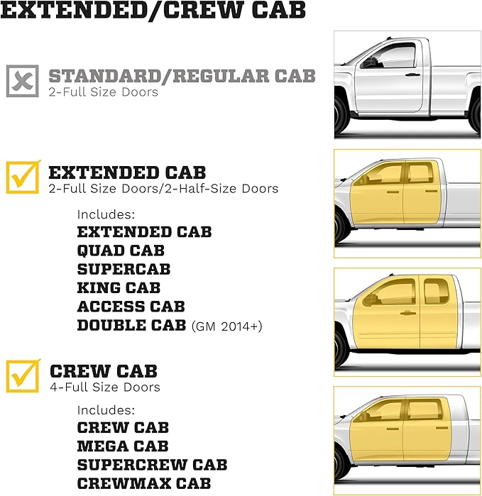 Husky Liners Weatherbeater Floor Mats | Fits 2019 - 2026 Chevrolet Silverado & GMC Sierra 1500] & 2020 - 2026 Silverado/Sierra 2500/3500 DOUBLE & CREW CAB ONLY | Front Row, 2-pc Black - 13211
