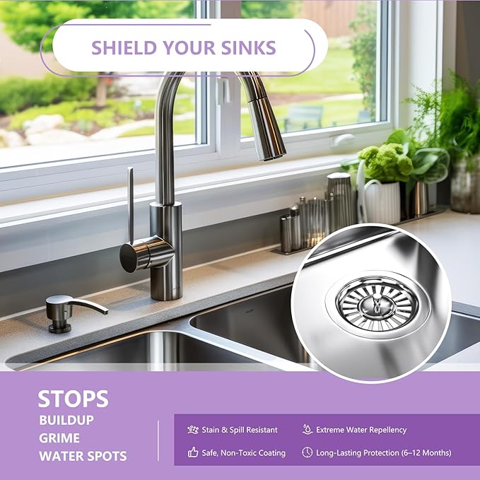 Ceramic Coating Spray for Kitchen Appliances & Stainless Steel – Fingerprint Resistant Cleaner & Sealer for Sinks, Fridges, Stoves – Easy Cleaning & Long-Lasting Multi-Surface Shine 43.3oz