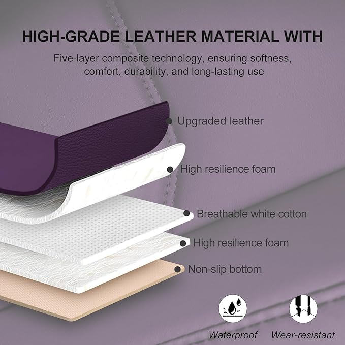 Car Seat Cover for Luxury & Comfort - PU Leather, Anti-Slip, Full Wrap Protection with Storage Pocket for Bottom Cushion - Universal Fit for 95% of Vehicles (Purple,1 Piece)