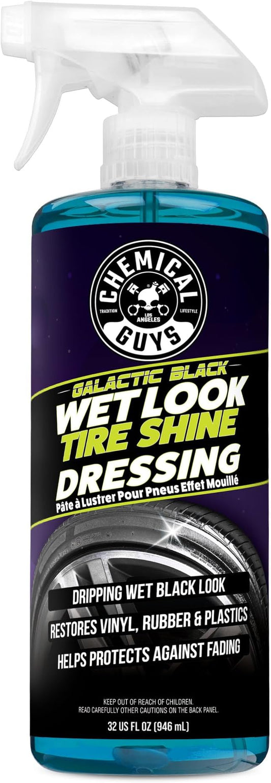 Chemical Guys Galactic Black Wet Look Tire Shine Dressing, for a Whole New Level of Shine and Depth of Black, Safe for Cars, Trucks, Motorcycles, RVs & More, 32 fl oz