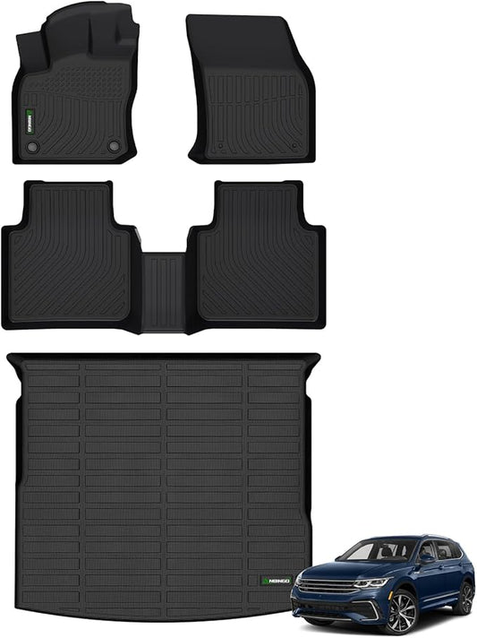 ANBINGO-Floor Mats & Cargo Liner Custom for Volkswagen Tiguan 2024-2018 5 Seats,All Weather Protection Anti-Slip TPE Tiguan Car Mats Full Set VW Tiguan Accessories Black