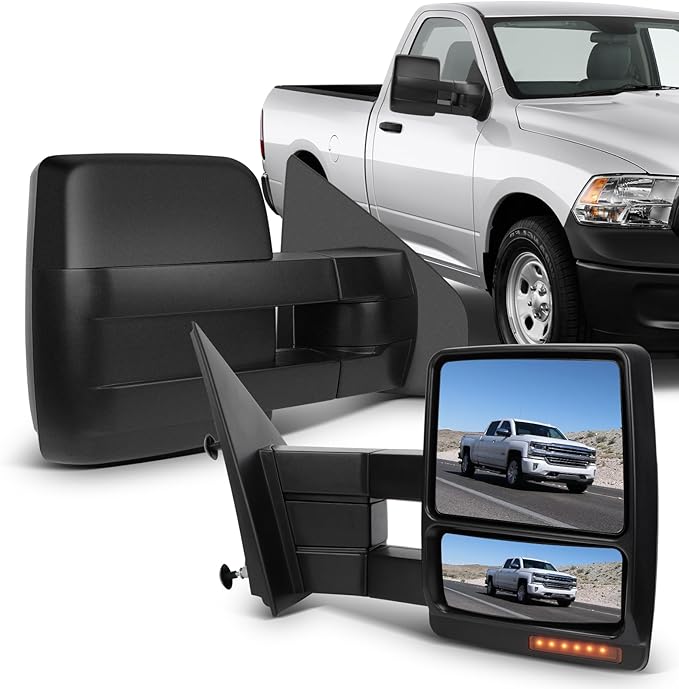 ECCPP Side Mirrors Replacement Fit 2004 2005 2006 for Ford Truck Driver Passenger Side Mirror Power Heated Turn Signal Light Towing Mirrors Pair