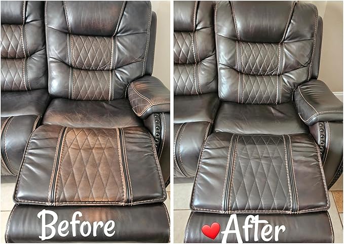Leather Recoloring Balm Dark Brown Leather Dye Vinyl Paint Car Interior Seat Furniture Couch Recliner Chair Boots Jacket Shoes Bag Purse Belt Color Restorer Fade Stain Scratch Remover Repair Kit