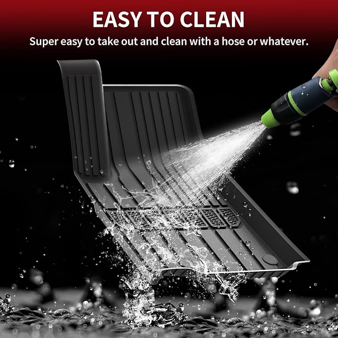 LASFIT Floor Mats for Jeep Grand Cherokee L 2021-2025 (ONLY for 6-Passengers Without Center Console) All Weather TPE Custom Fit Car Mats Floor Liners 1st & 2nd & 3th Row, Black