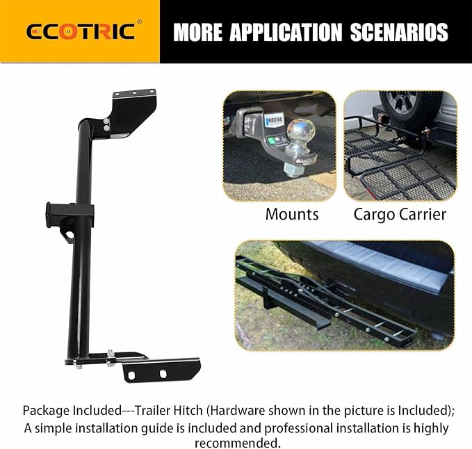 ECOTRIC Class 3 Trailer Hitch 2" Towing Hitch Receiver Compatible with 1999-2017 Honda Odyssey