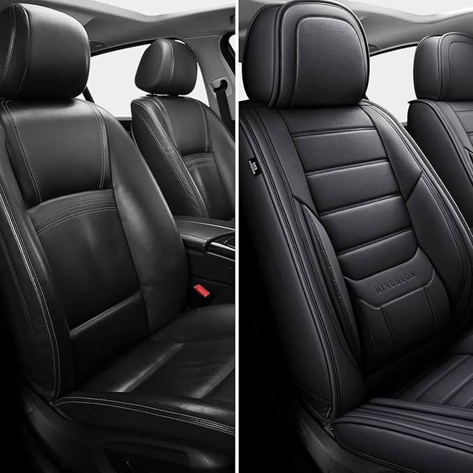 Seat Covers, Car Seat Covers Front Seats, Car Seat Cover, Car Seat Protector Waterproof, Car Seat Cushion Nappa Leather, Black Seat Covers Carseat Cover Universal Fit for Most Cars