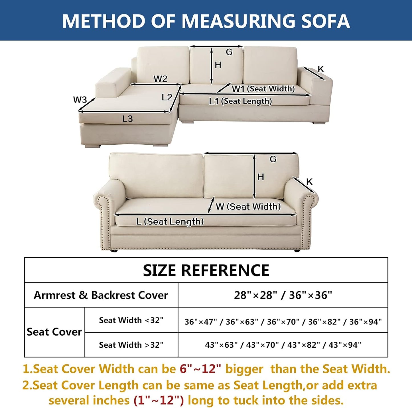 Eismodra Couch Cover,Sectional Couch Covers,Sofa Covers for 3 Cushion Couch,Anti-Slip Sofa Slipcovers for Dogs Cats Kids Loveseat Recliner L Shaped Armrest Backrest,Light Gray 43''x82''(Only 1 Piece)